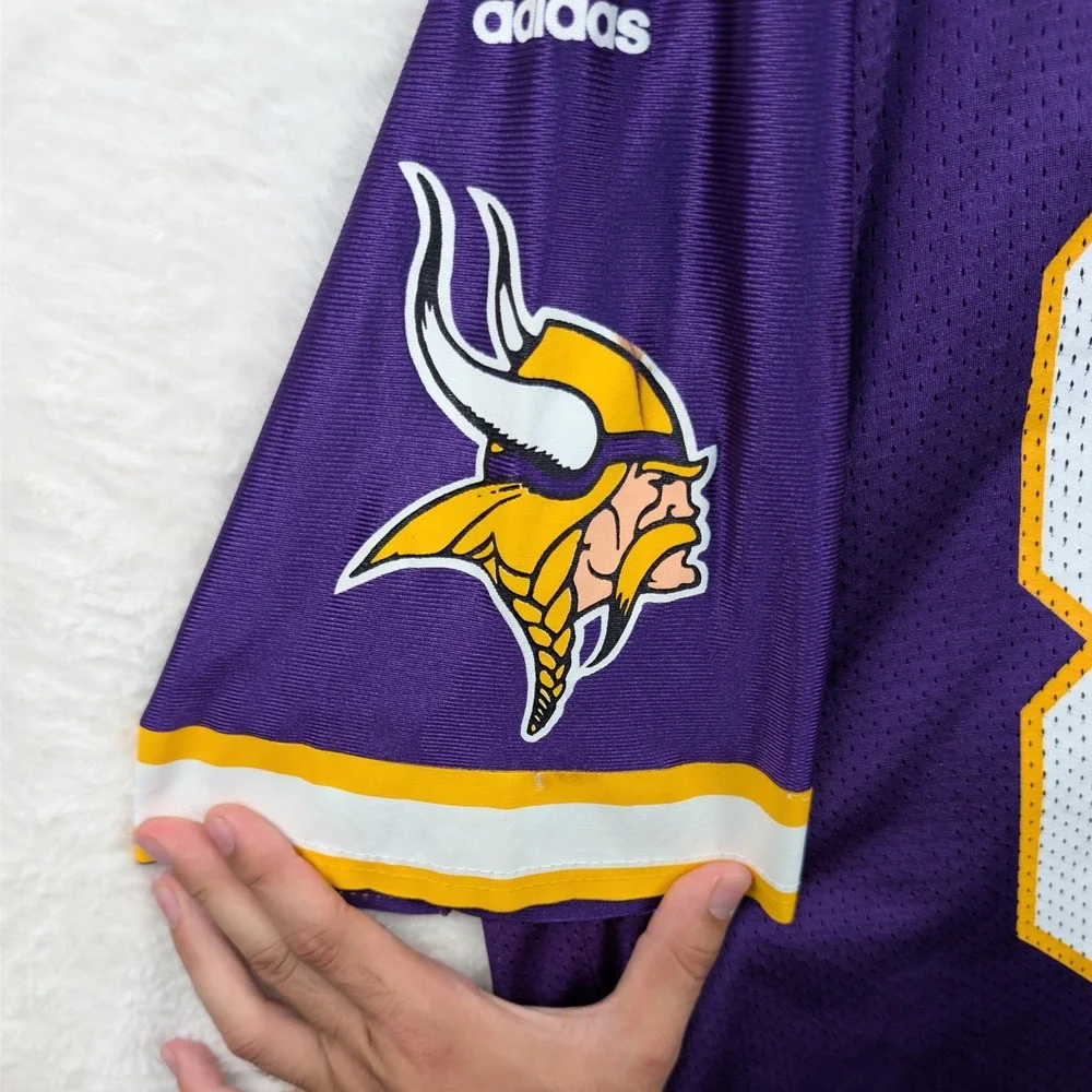 VTG Adidas Randy Moss Jersey Men's L Purple Nylon Minnesota Vikings Football 90s